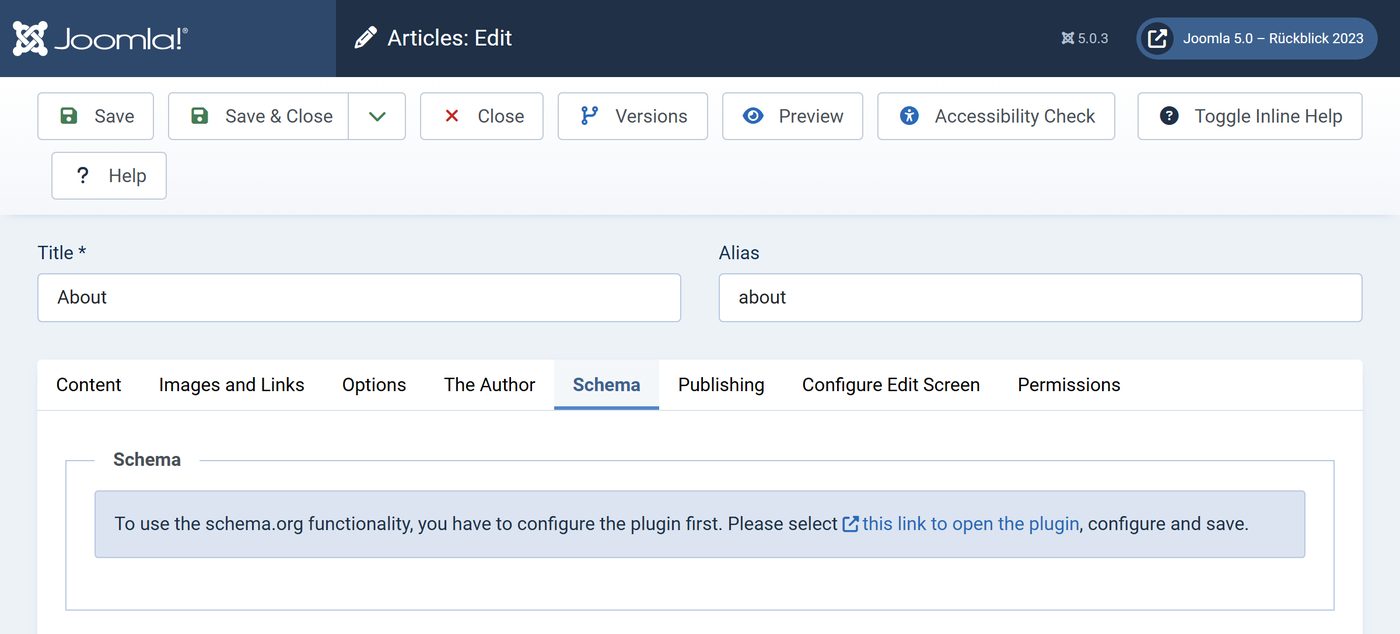 Joomla 5.0: Reiter Schema