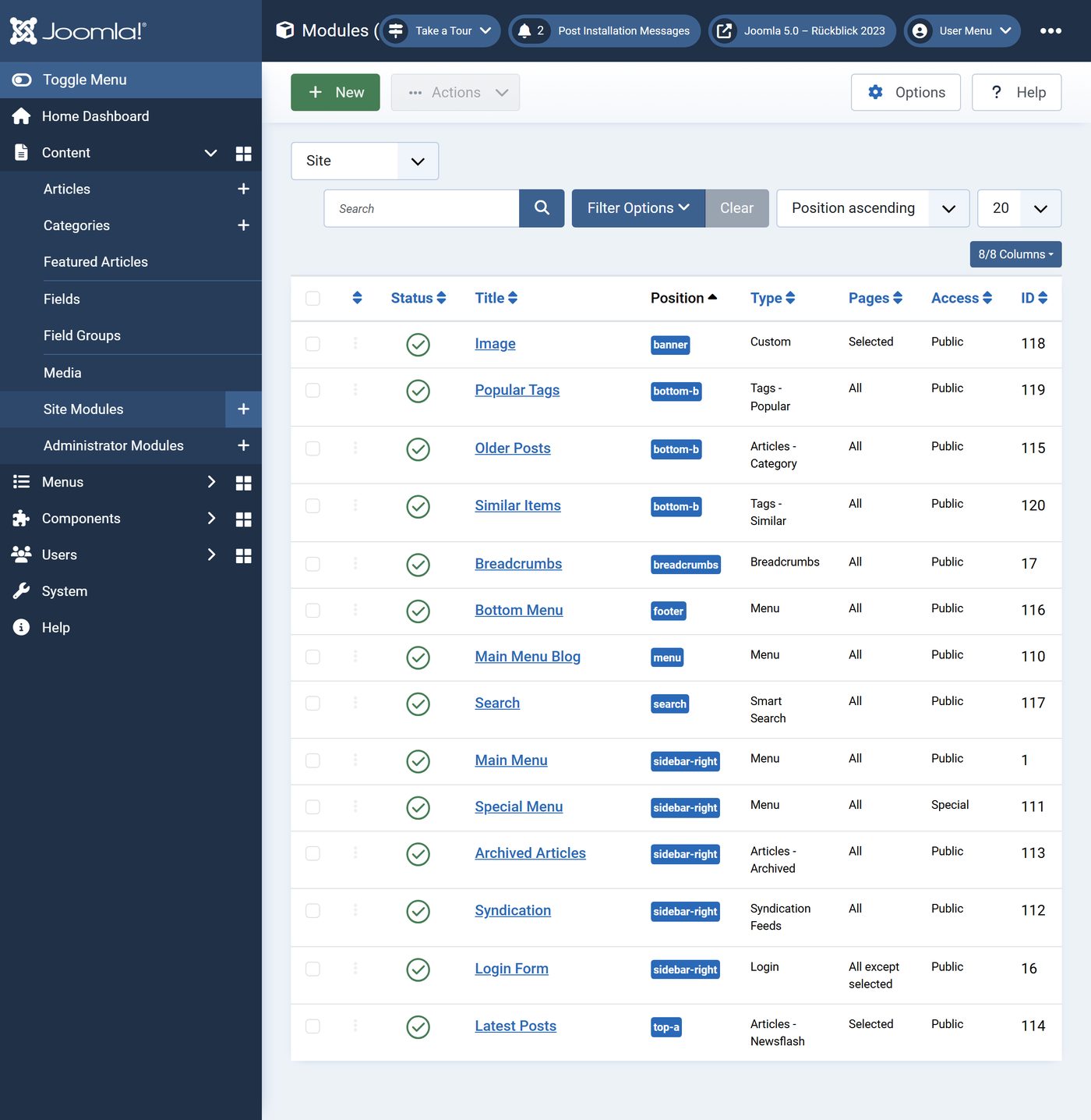 Joomla 5.0: Module