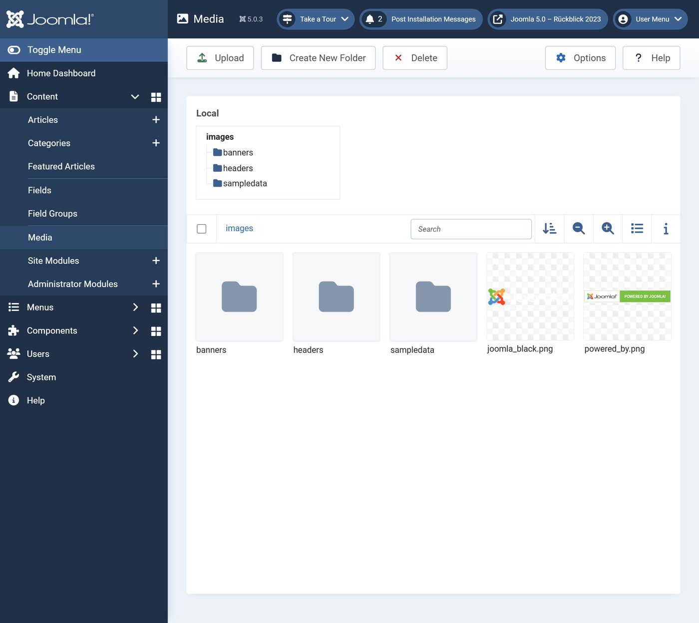Joomla 5.0: Medien