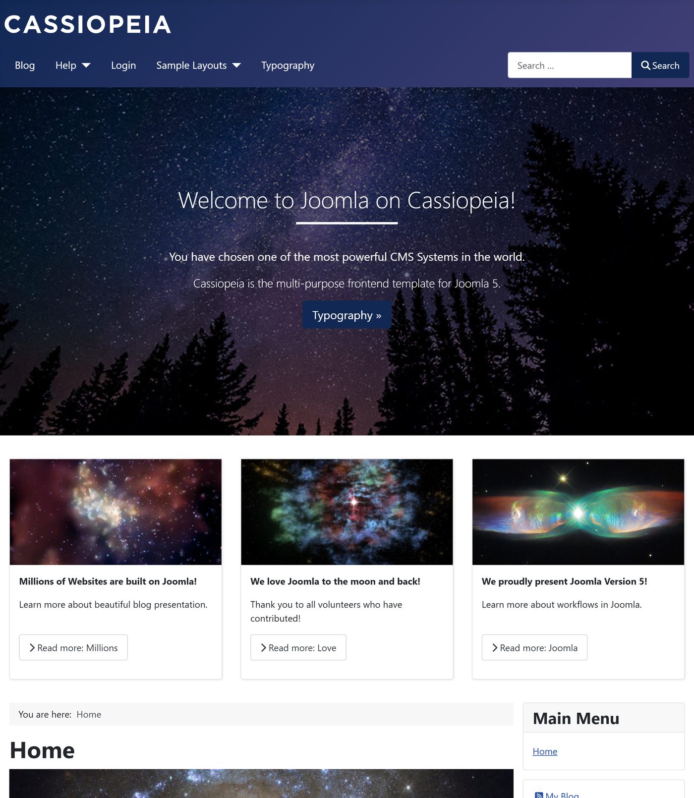 Joomla 5.0: Startseite mit Cassiopeia