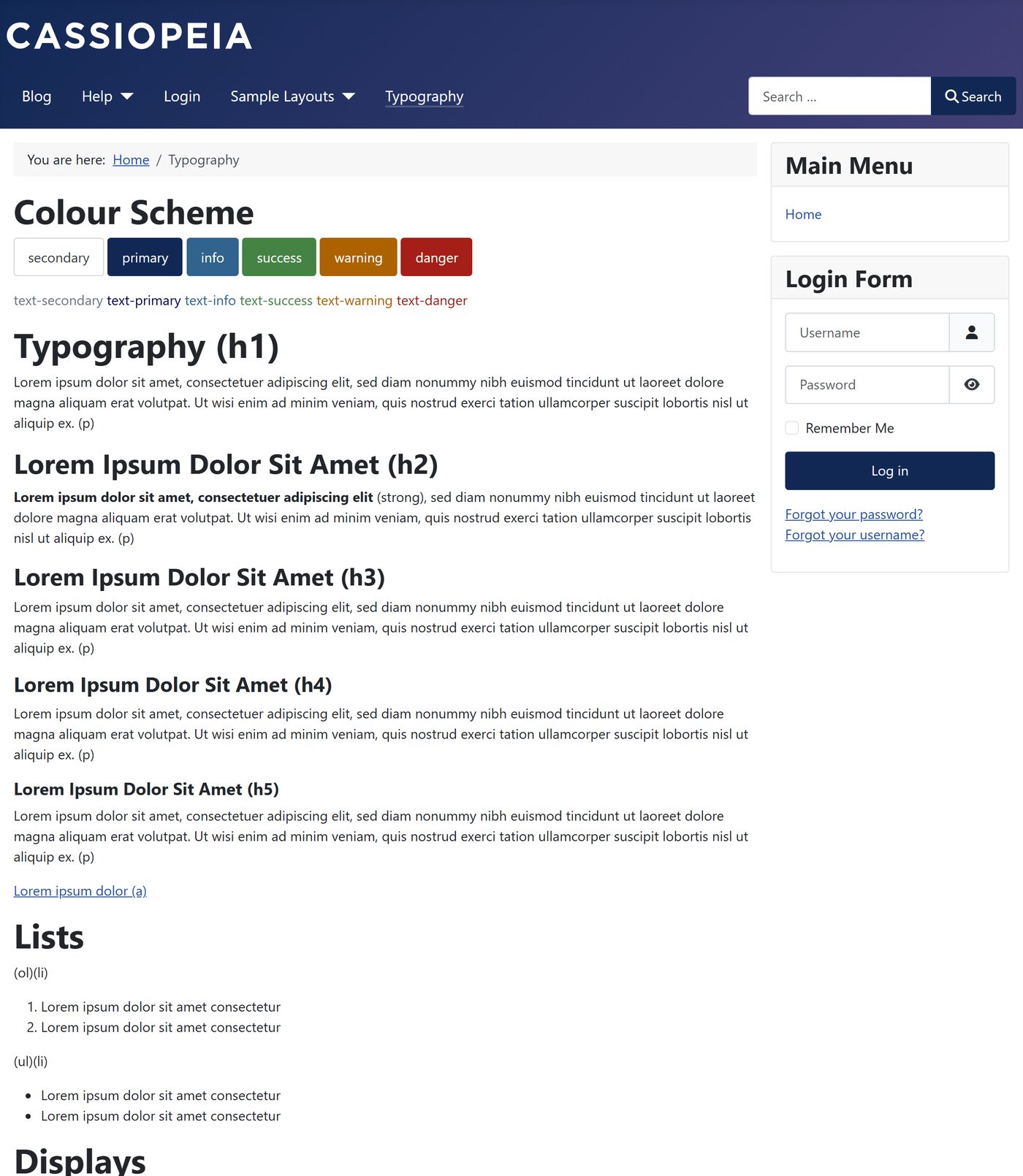 Joomla 5.0: Typografie