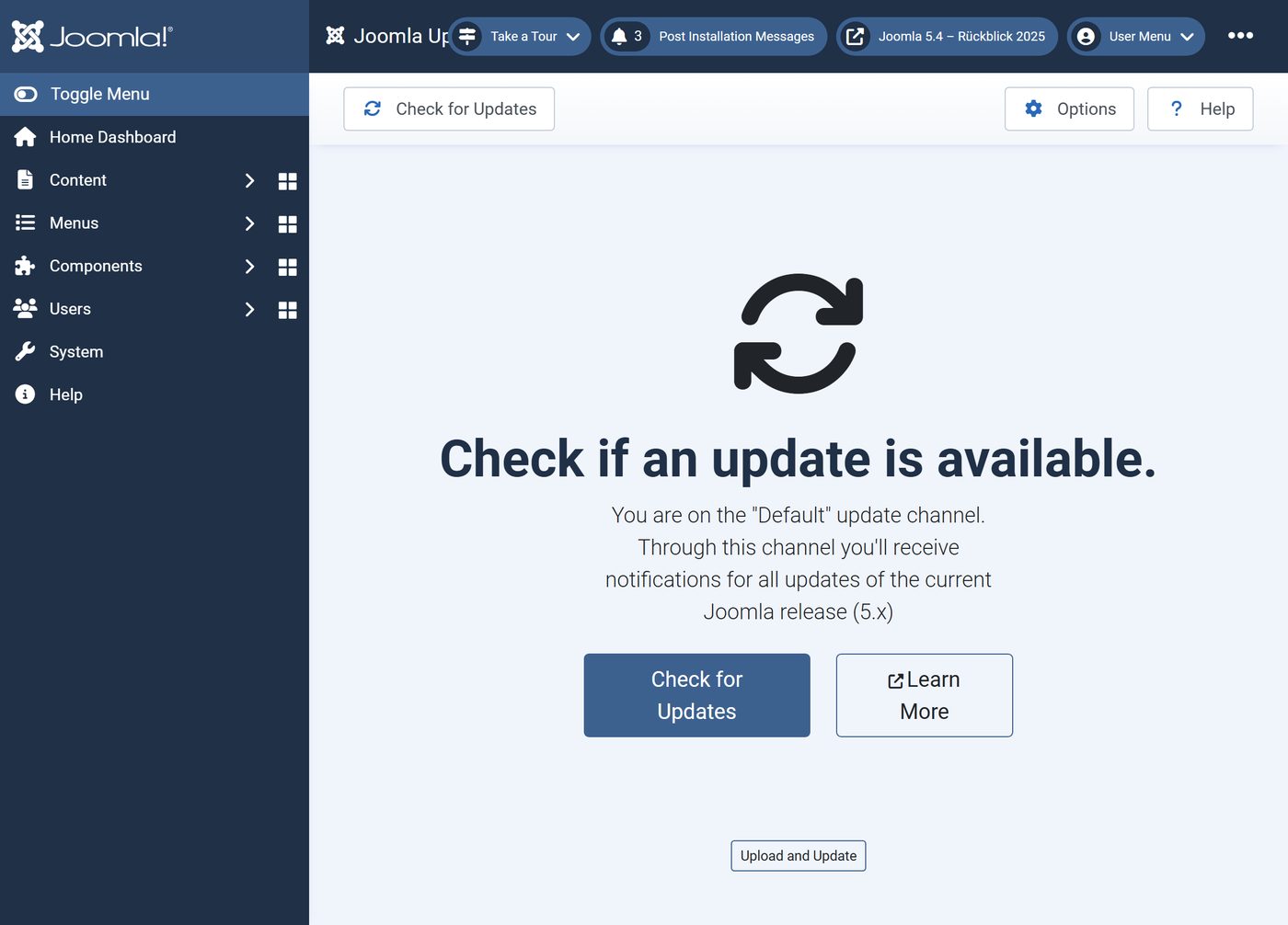 Joomla 5.4: Joomla Update