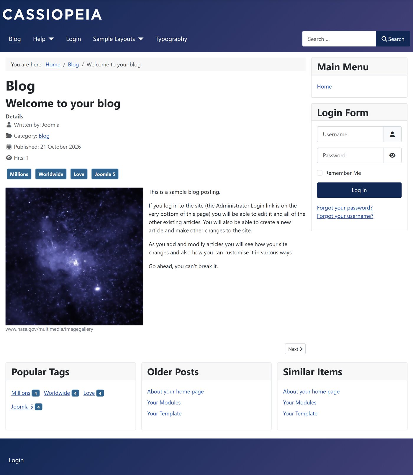 Joomla 5.4: Welcome to your blog
