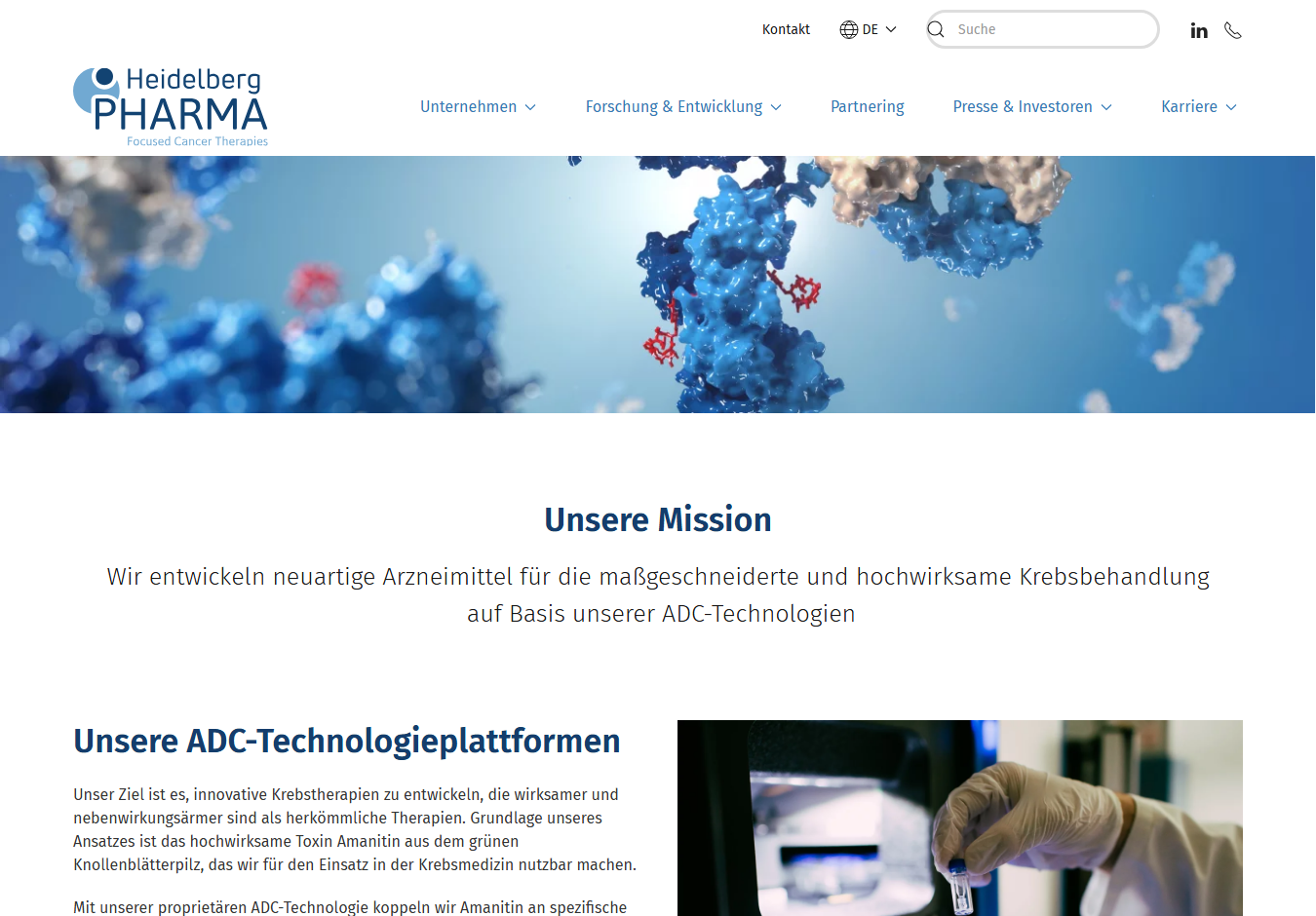 Startseite von heidelberg-pharma.com