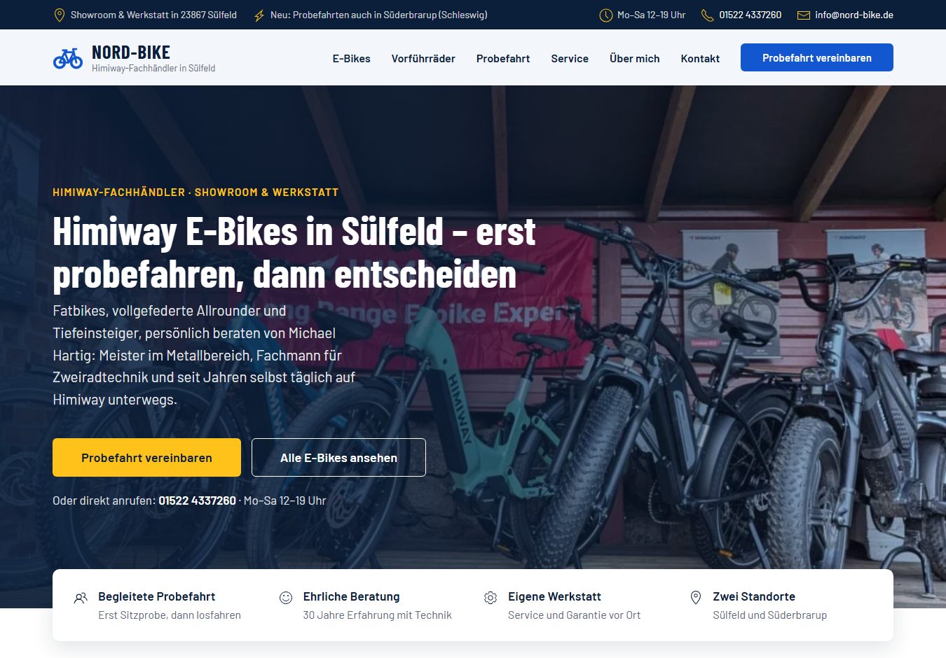 Startseite der neuen Website (Desktop)