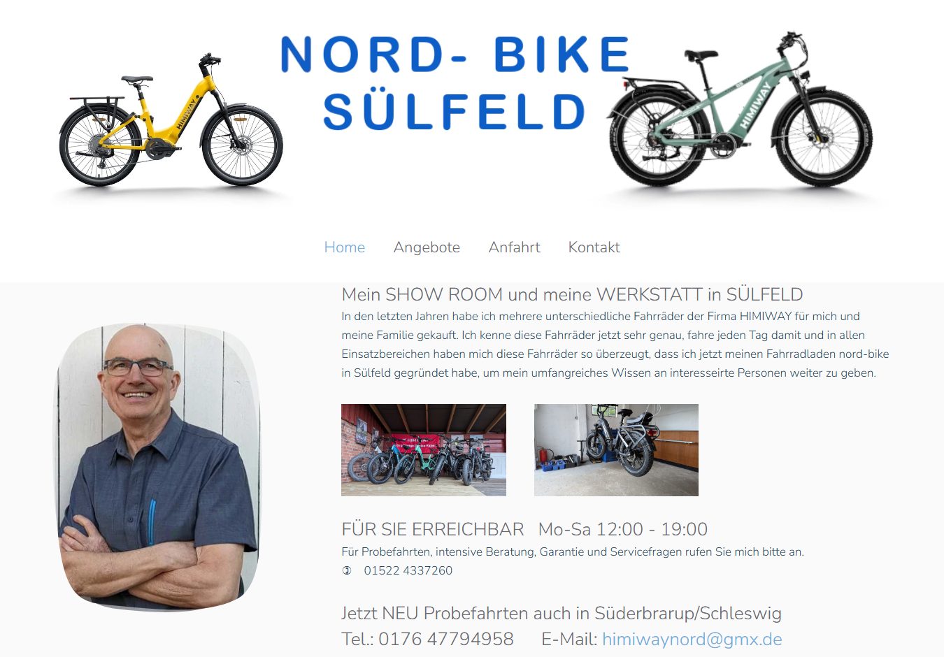 Startseite der alten Website (Desktop)