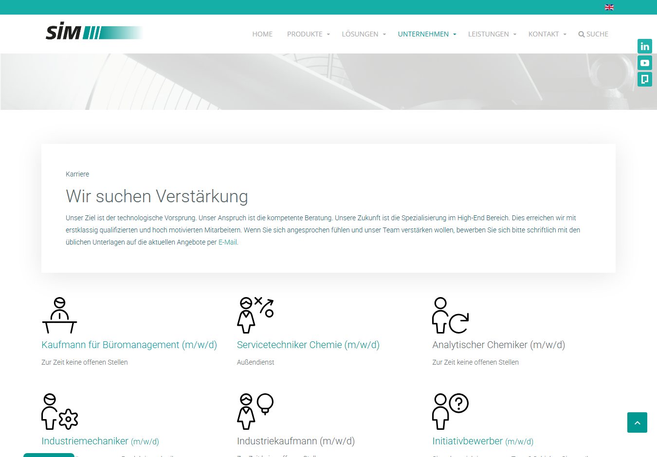 Karriere der alten Website (Desktop)