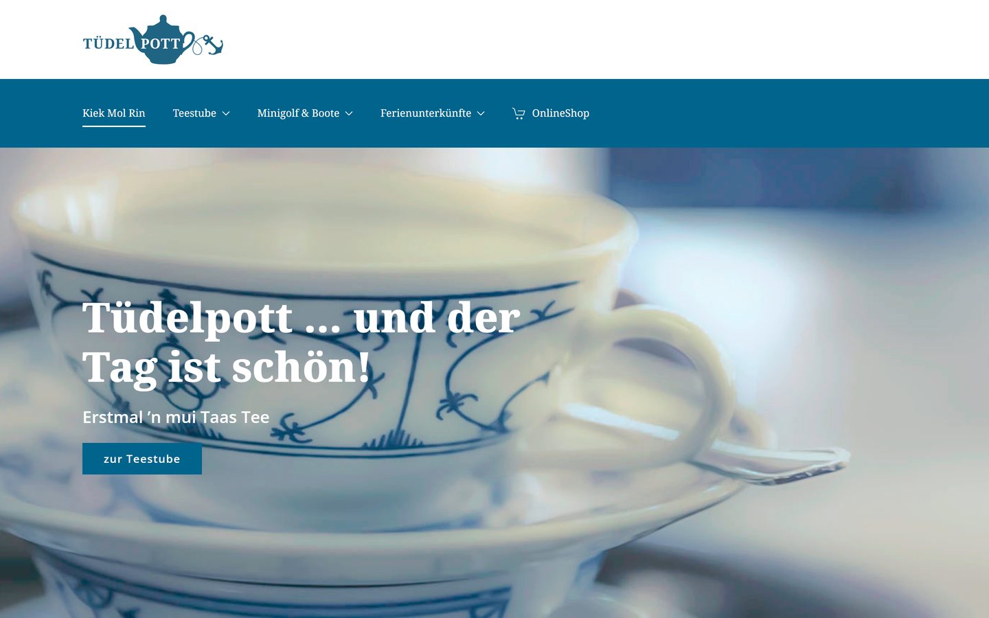 Startseite von tuedelpott.de: „Tüdelpott … und der Tag ist schön!“