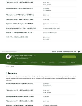 Termine mit Prüfungsterminen und Richterschulungen als PDF