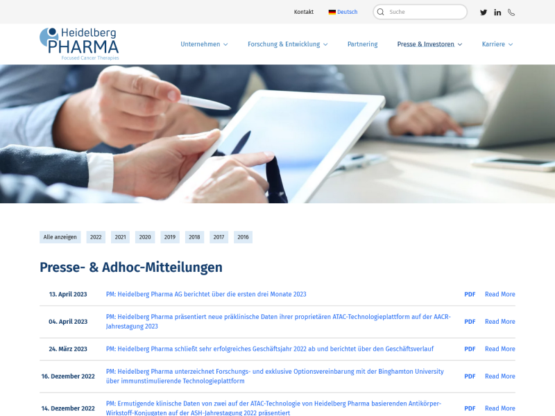 Presse- und Ad-hoc-Mitteilungen