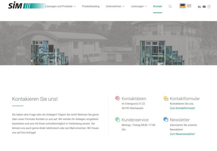 Die neue Website von SIM