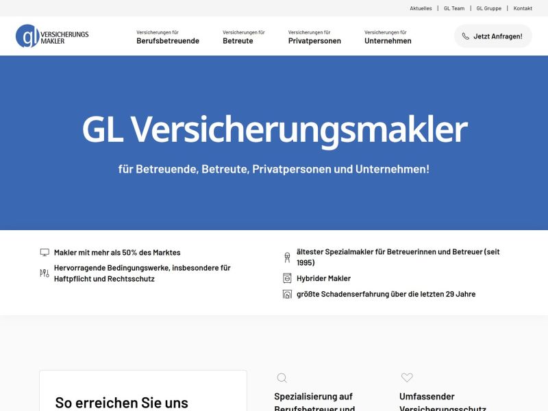 Startseite von gl-versicherungsmakler.de