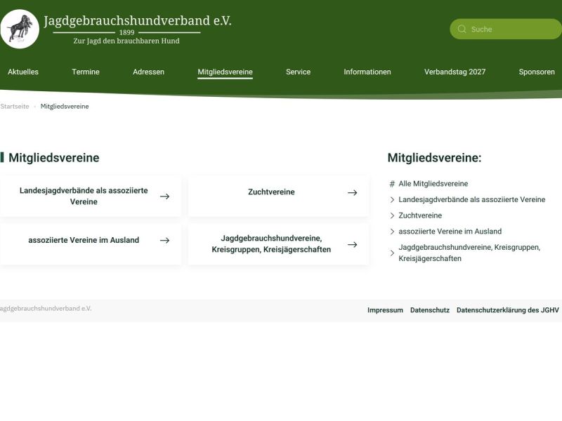 Übersicht der Mitgliedsvereine