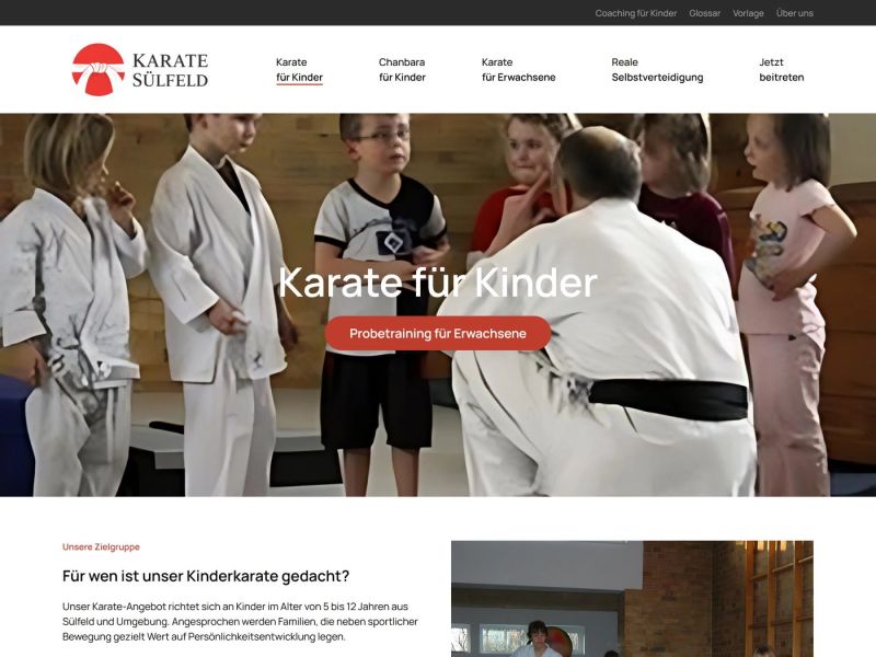 Seite „Karate für Kinder“: Zielgruppe, Lernziele, Ablauf und häufige Fragen