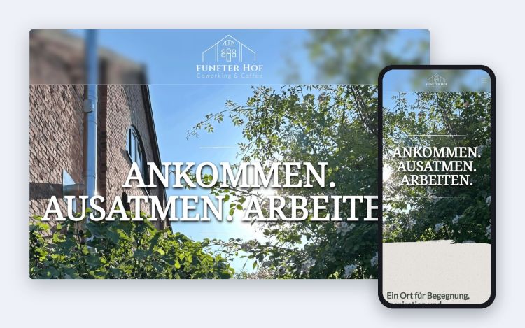 Die Startseite auf dem Desktop und auf dem Smartphone