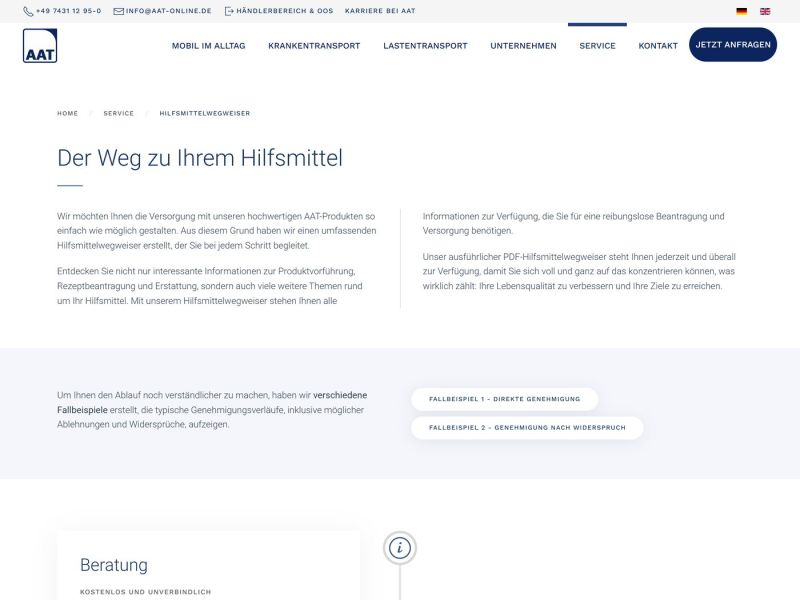 Hilfsmittelwegweiser: der Weg von der Beratung bis zur Auslieferung