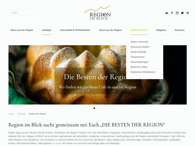 Rubrik „Die Besten der Region“
